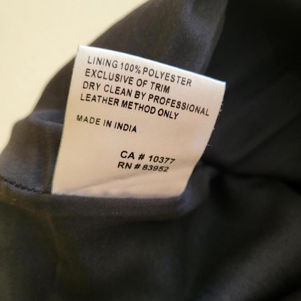 Margaret Godfrey women's black leather pants sz8 W16.5 zipper 2 hook closure - Picture 9 of 12